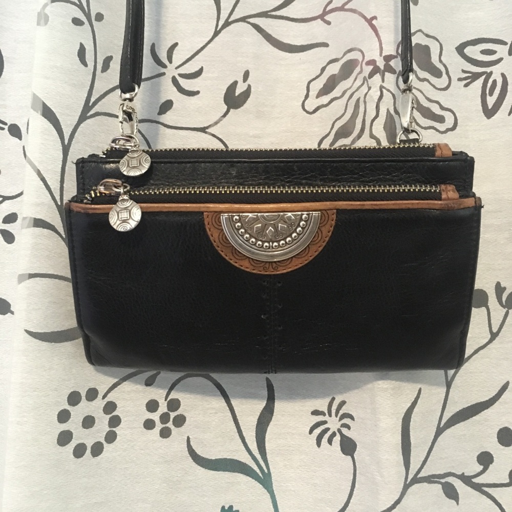 Black & brown crossbody purse
